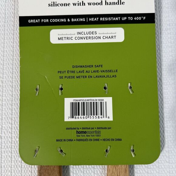 Kitch 2 PC Strawberry Silicone Spatula Set Wooden Handle Metric Conversion Chart - Picture 9 of 11